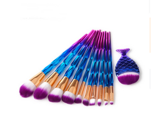 Makeup Brush Make-up Tool Mermaid DiamondGrindDiamond Combination GUJHUI